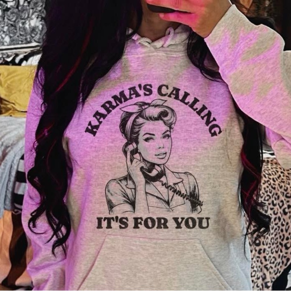 Gray Graphic Hoodie - Karma's Calling